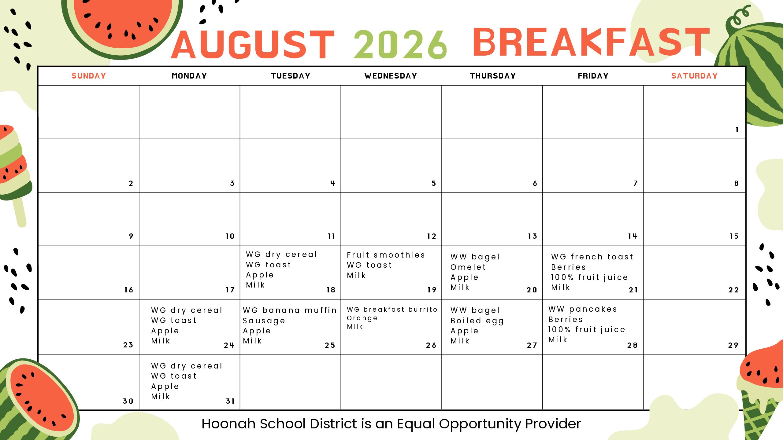 Featured image for “August 2026 Breakfast Menu”